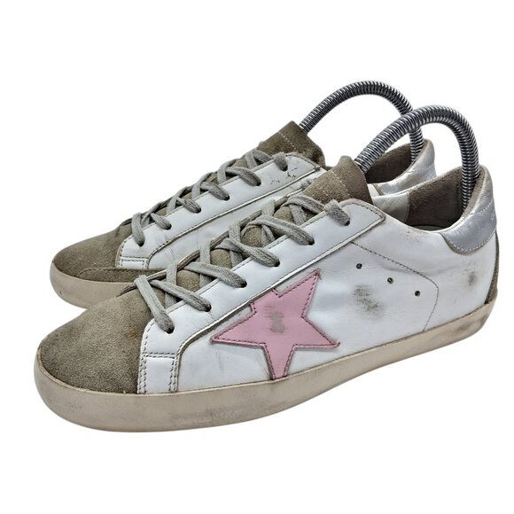 Golden Goose Superstar Shoes Womens EU 39 US 9 Distressed Leather Made in Italy - Picture 1 of 14